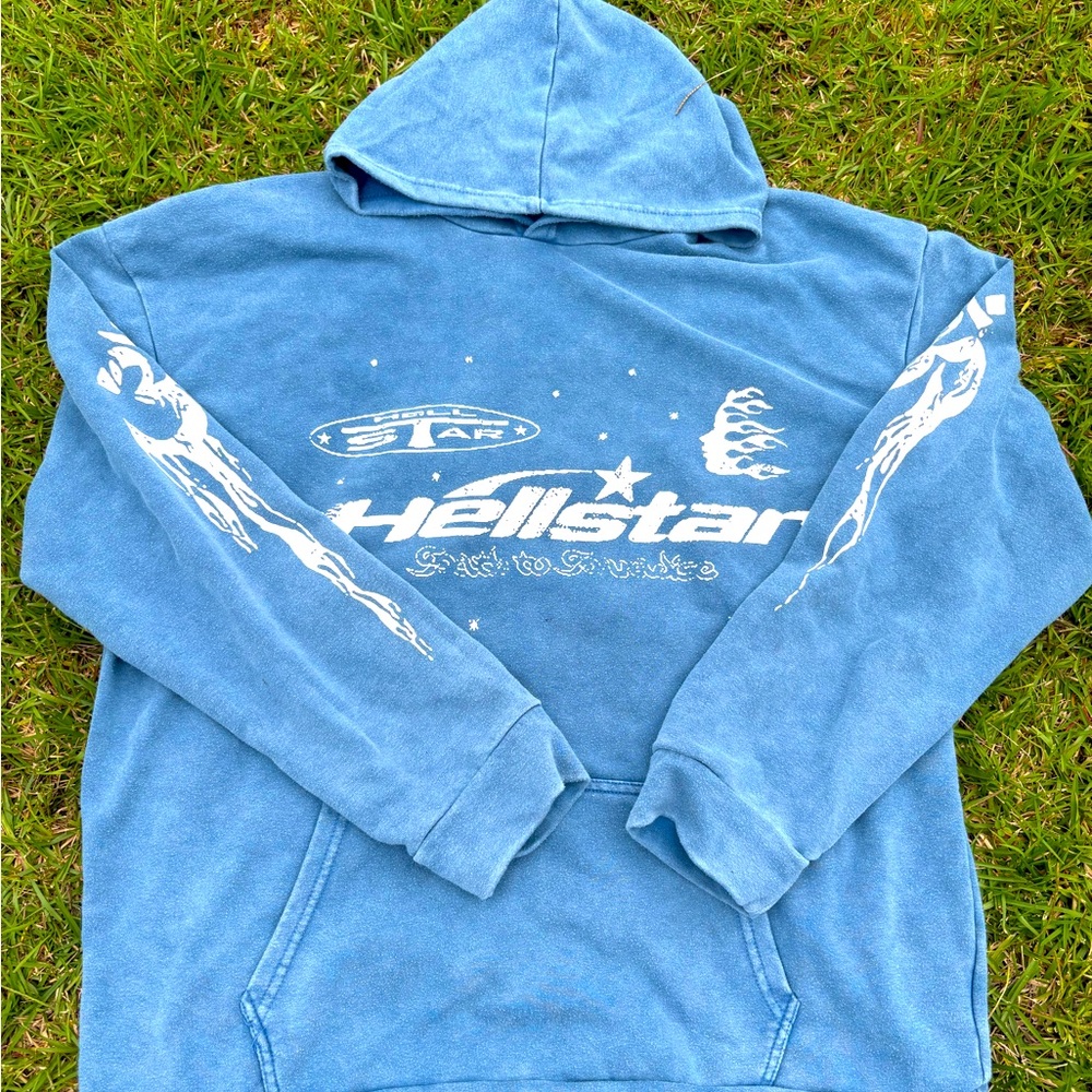 Blue Graphic Hoodie - Casual Pullover Sweatshirt